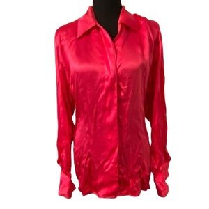 100% Silk Fuchsia blouse